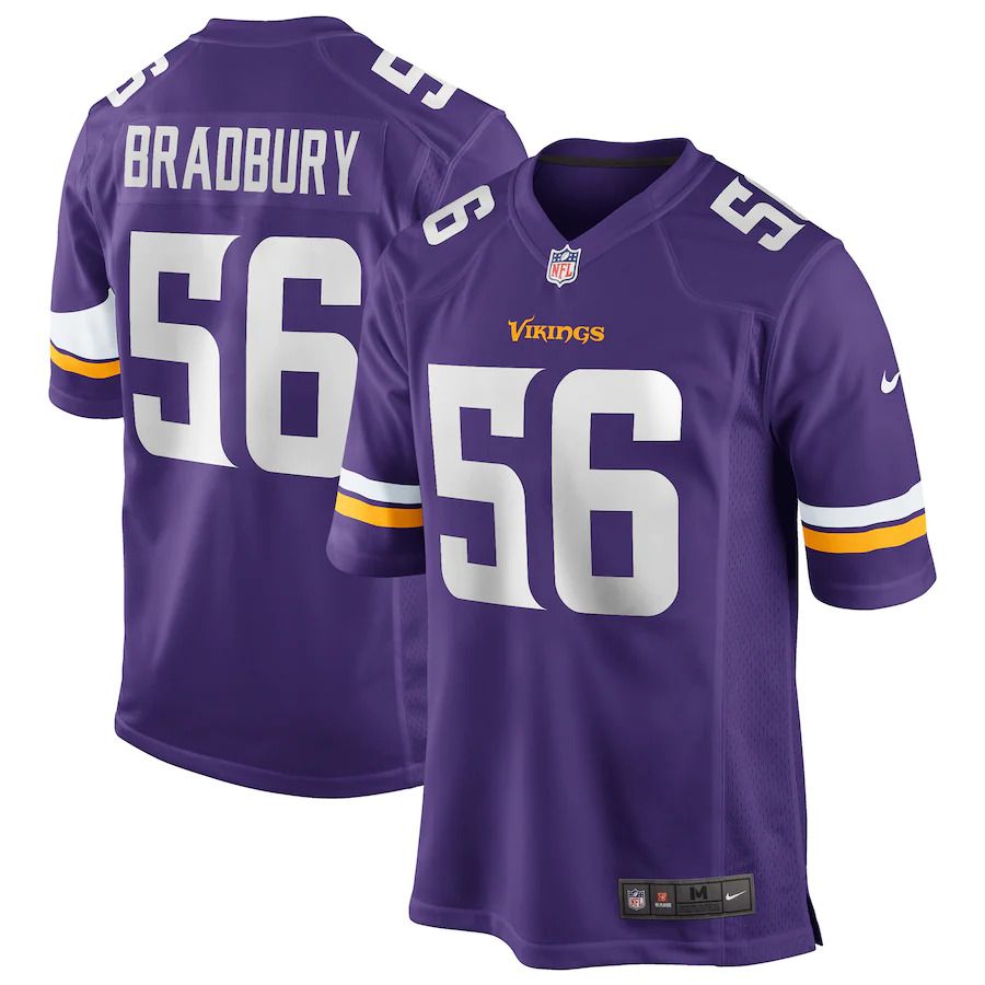 Men Minnesota Vikings #56 Garret Bradbury Nike Purple Game Player NFL Jersey